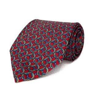 Christian Dior Silk Necktie Red Teal Blue Purple Tie EUC